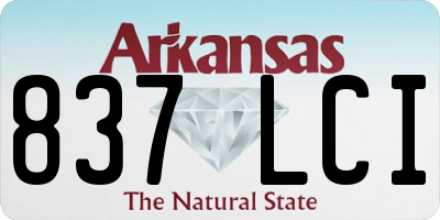 AR license plate 837LCI