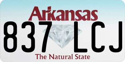 AR license plate 837LCJ