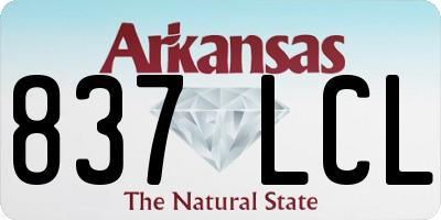 AR license plate 837LCL