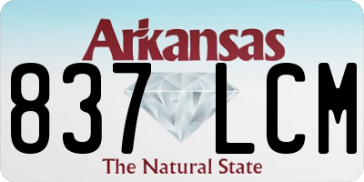 AR license plate 837LCM
