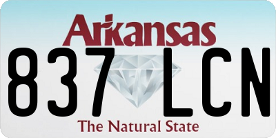 AR license plate 837LCN