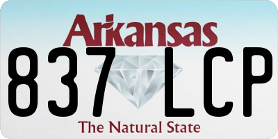 AR license plate 837LCP