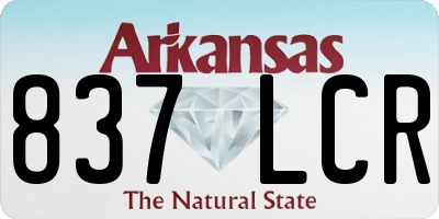 AR license plate 837LCR
