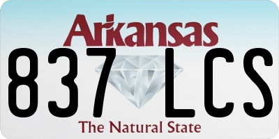 AR license plate 837LCS