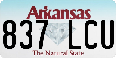 AR license plate 837LCU