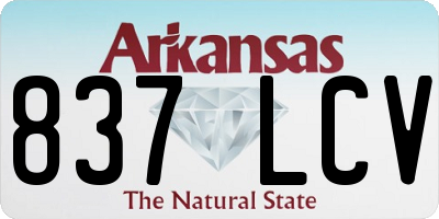 AR license plate 837LCV