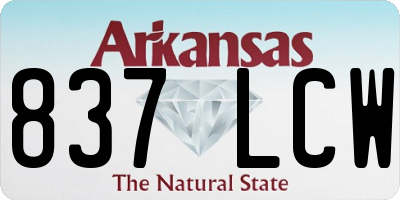 AR license plate 837LCW