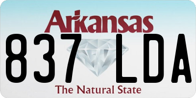 AR license plate 837LDA