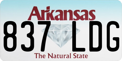 AR license plate 837LDG