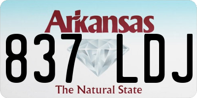 AR license plate 837LDJ