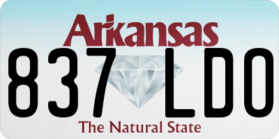 AR license plate 837LDO