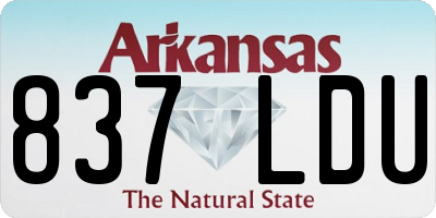 AR license plate 837LDU