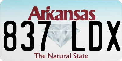 AR license plate 837LDX