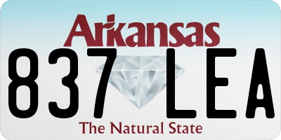 AR license plate 837LEA