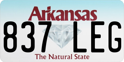 AR license plate 837LEG