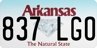 AR license plate 837LGO