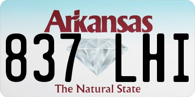 AR license plate 837LHI
