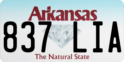 AR license plate 837LIA