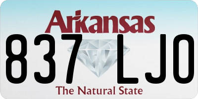 AR license plate 837LJO