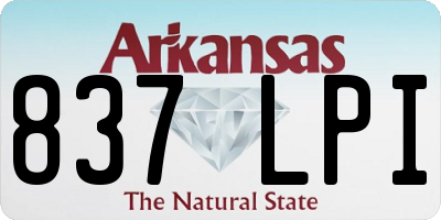 AR license plate 837LPI
