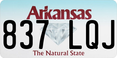 AR license plate 837LQJ