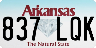 AR license plate 837LQK