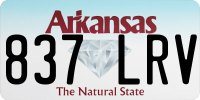 AR license plate 837LRV