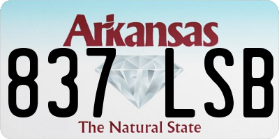 AR license plate 837LSB