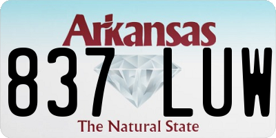AR license plate 837LUW