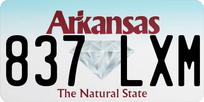 AR license plate 837LXM