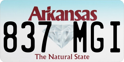 AR license plate 837MGI