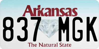 AR license plate 837MGK