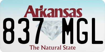 AR license plate 837MGL