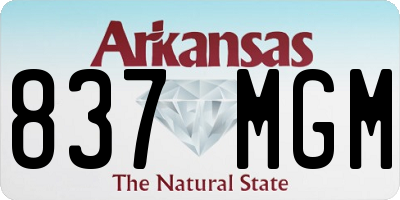 AR license plate 837MGM