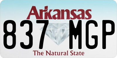 AR license plate 837MGP