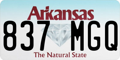 AR license plate 837MGQ