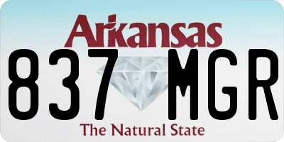 AR license plate 837MGR
