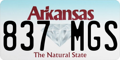 AR license plate 837MGS
