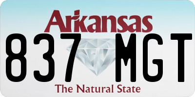 AR license plate 837MGT