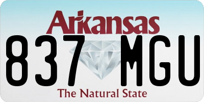 AR license plate 837MGU