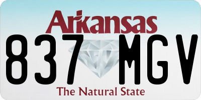 AR license plate 837MGV