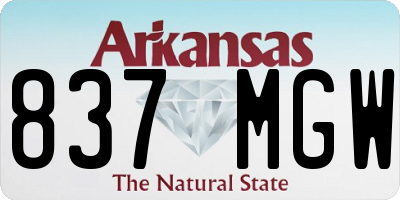 AR license plate 837MGW