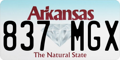 AR license plate 837MGX