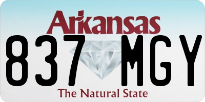 AR license plate 837MGY