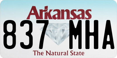 AR license plate 837MHA