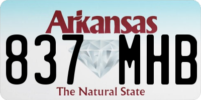 AR license plate 837MHB