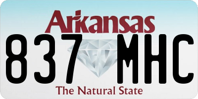 AR license plate 837MHC