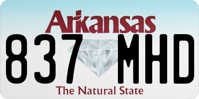 AR license plate 837MHD