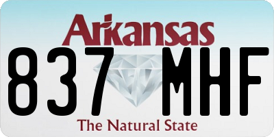 AR license plate 837MHF