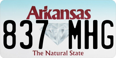 AR license plate 837MHG